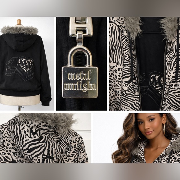 Mental Militia Reversible Zip-Up Hoodie – Faux Fur Hood - Picture 10 of 10